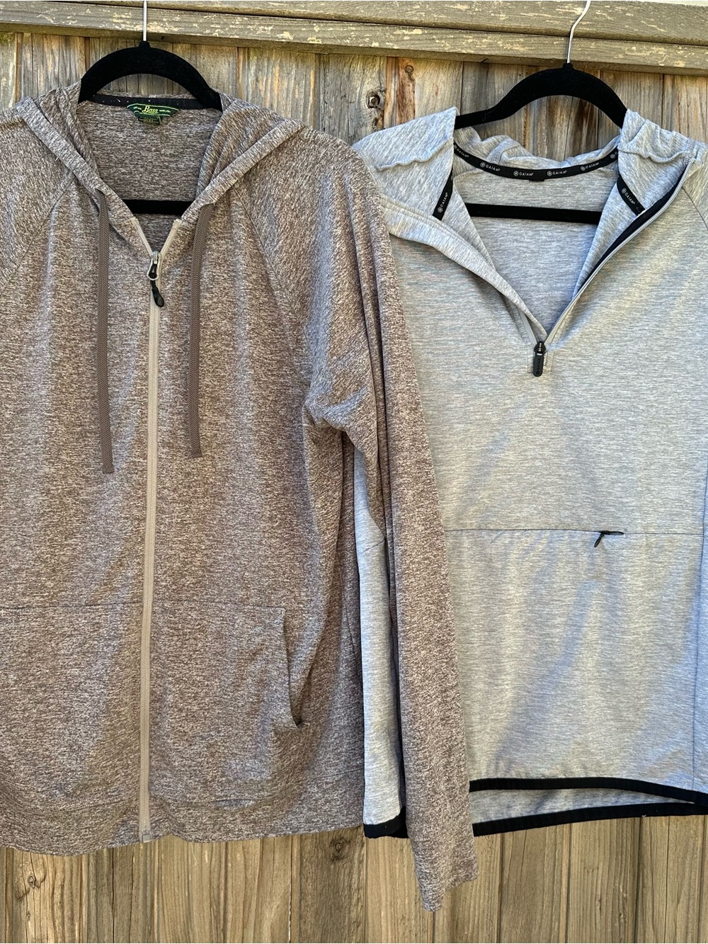 Two hooded tops: G.H. Bass and Gaiam